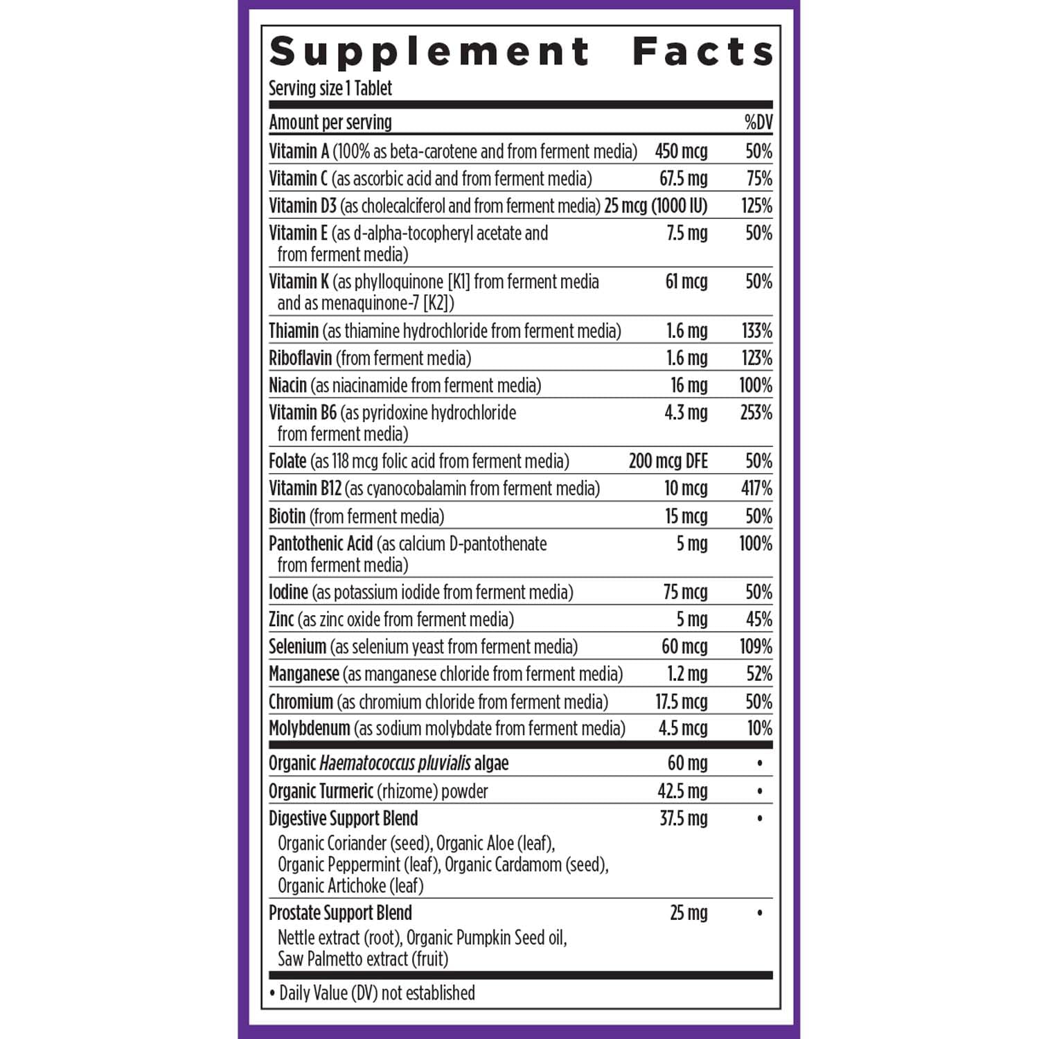 New Chapter Men's One Daily 55+ Multivitamin – Fermented, Non-GMO, 72 Tablets