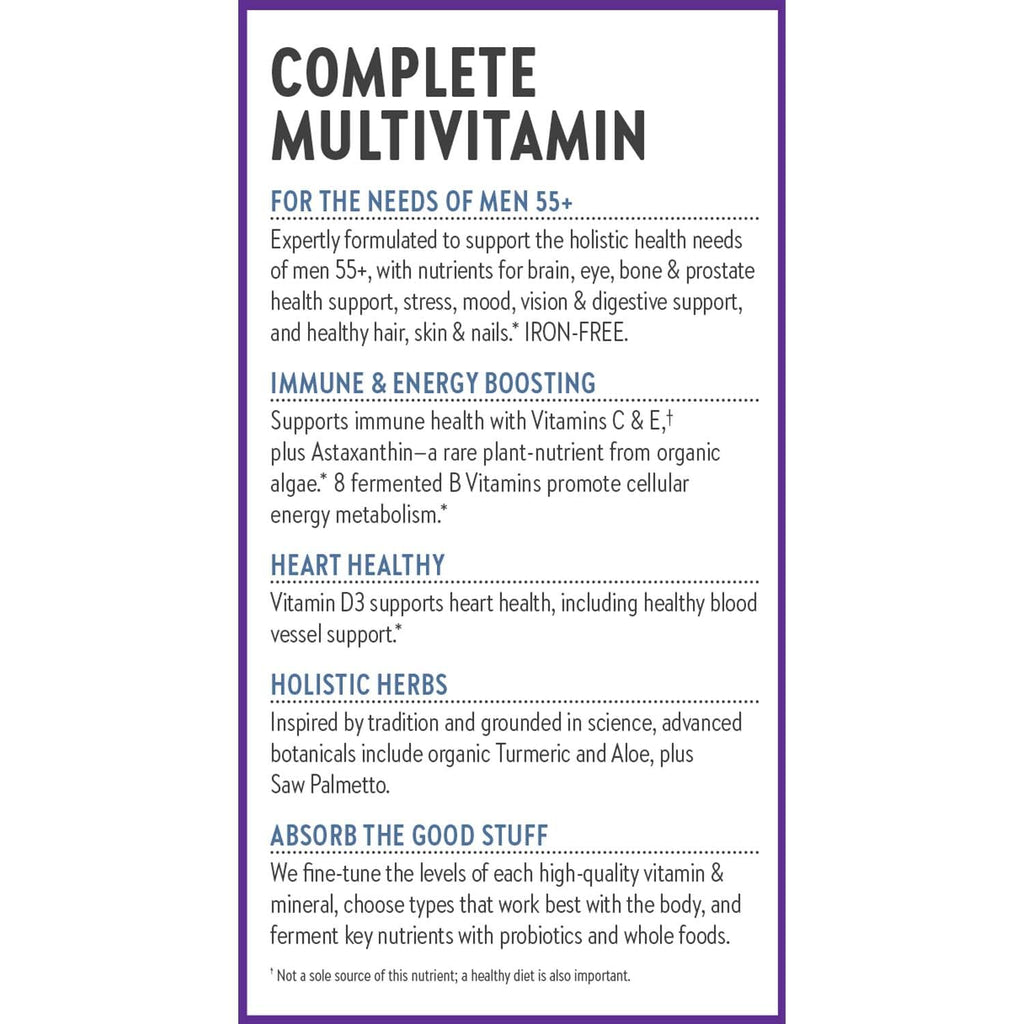 New Chapter Men's One Daily 55+ Multivitamin – Fermented, Non-GMO, 72 Tablets