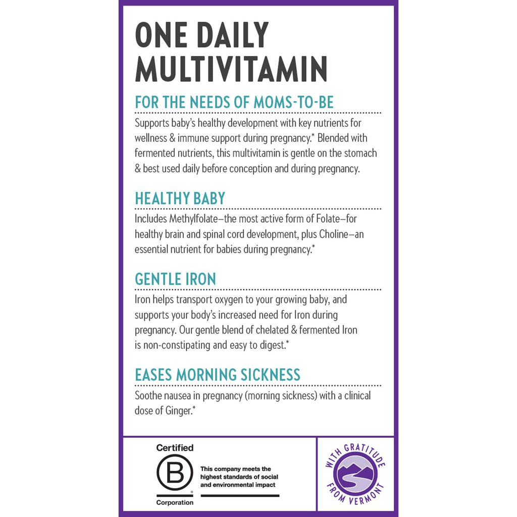 New Chapter Prenatal Vitamins — One Daily Multivitamin with Methylfolate + Choline | Gluten Free & Non-GMO | 90 Count