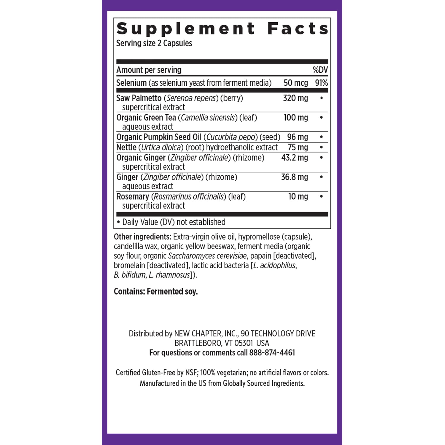 New Chapter Prostate 5LX™ – Clinical Saw Palmetto + Fermented Selenium, 120 Veg Capsules