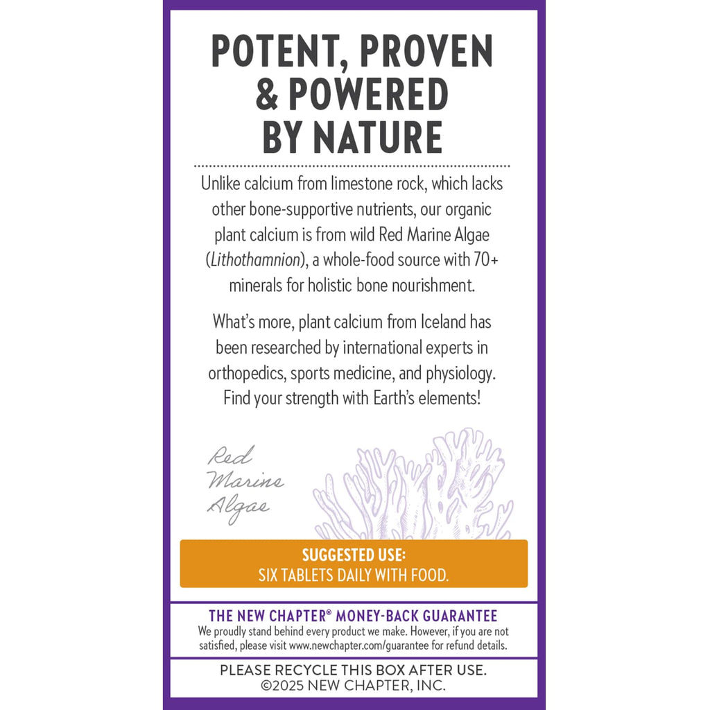 New Chapter Calcium Supplement – Organic Plant Calcium with D3 & K2, Tiny Tabs (240)