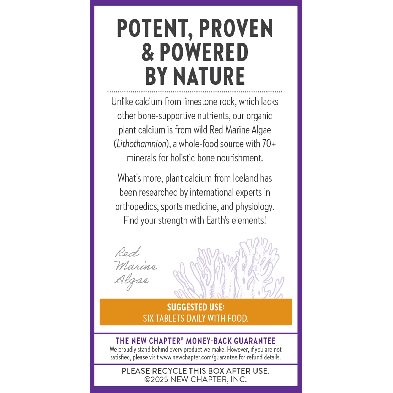 New Chapter Calcium Supplement – Organic Plant Calcium with D3 & K2, Tiny Tabs (240)