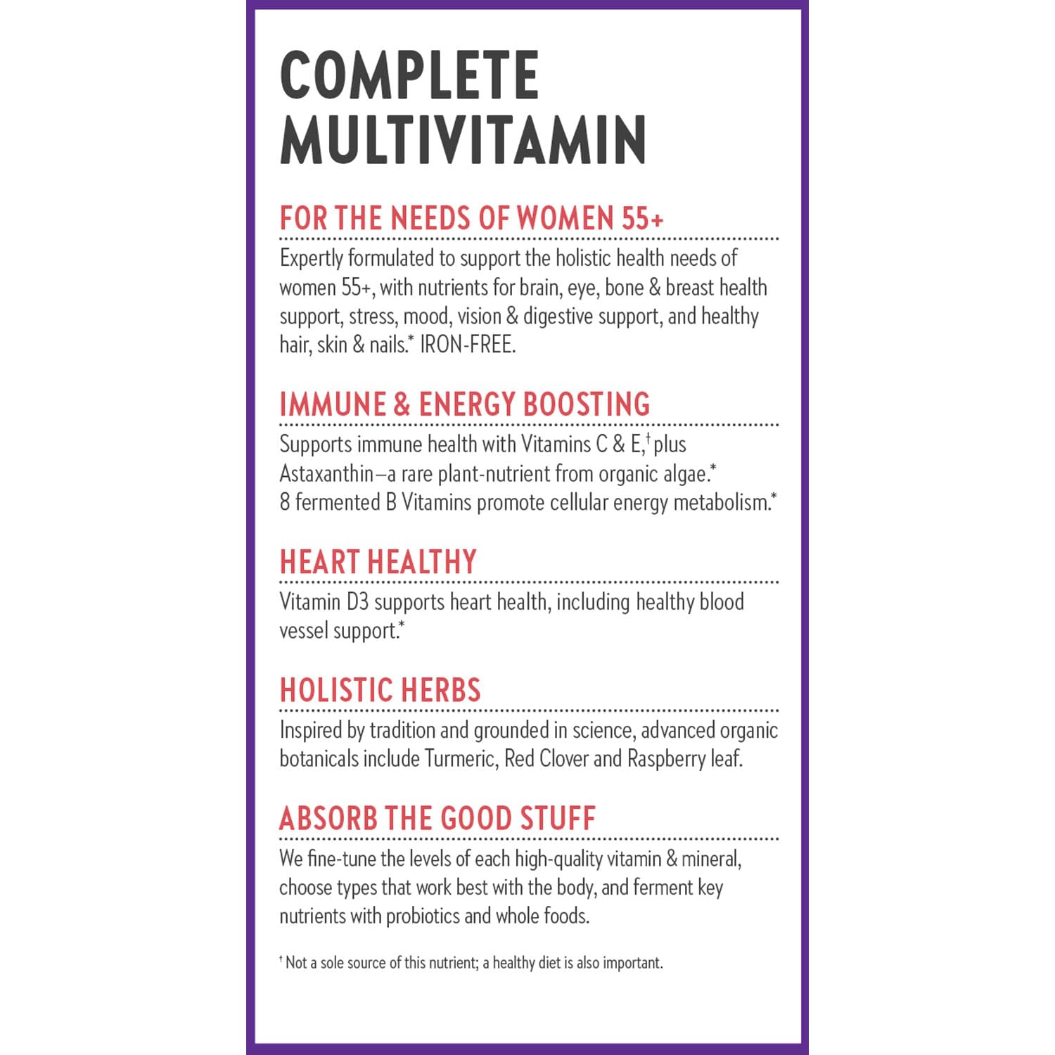 New Chapter Women's 55+ One Daily Multivitamin with Astaxanthin | Immune, Heart & Bone Support