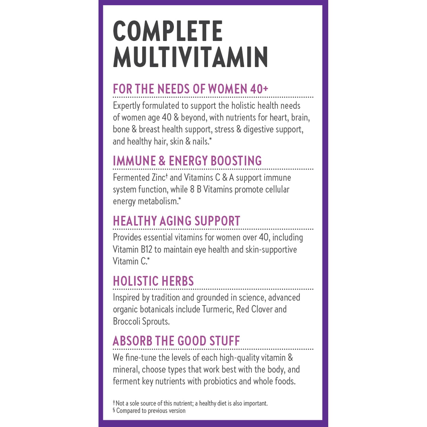 New Chapter Women's Multivitamin 40+ | One Daily, Fermented Vitamins, Gentle on Empty Stomach