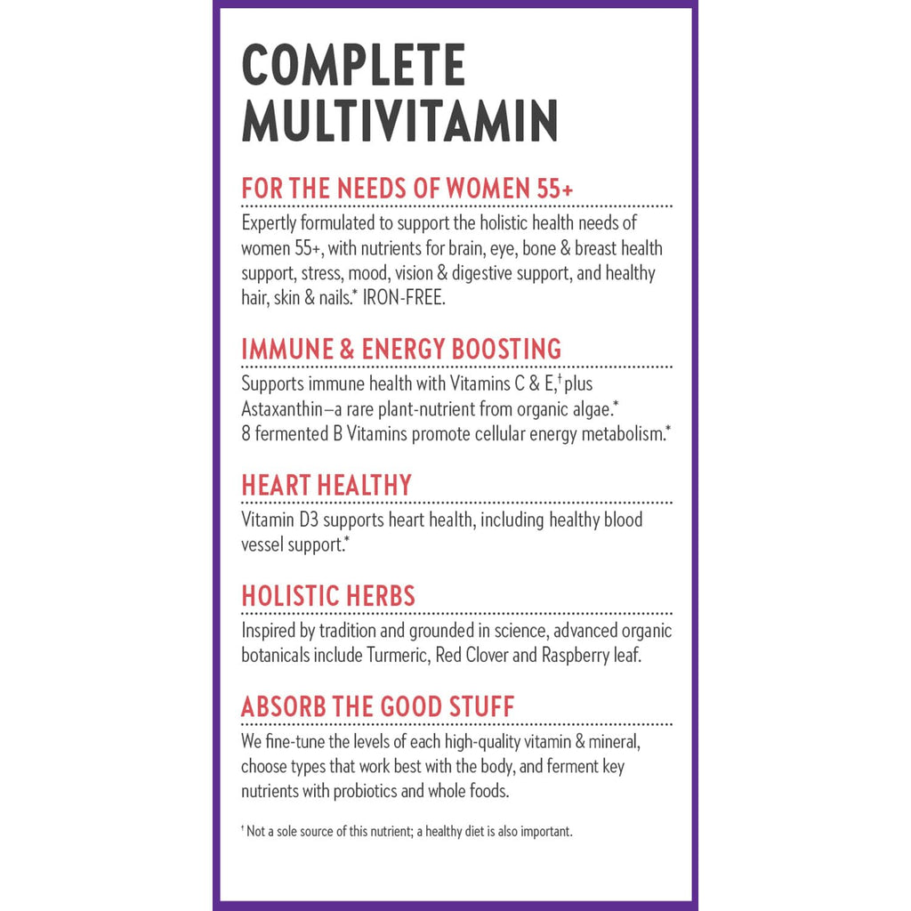 New Chapter Women's 55+ One Daily Multivitamin with Astaxanthin | Immune, Heart & Bone Support