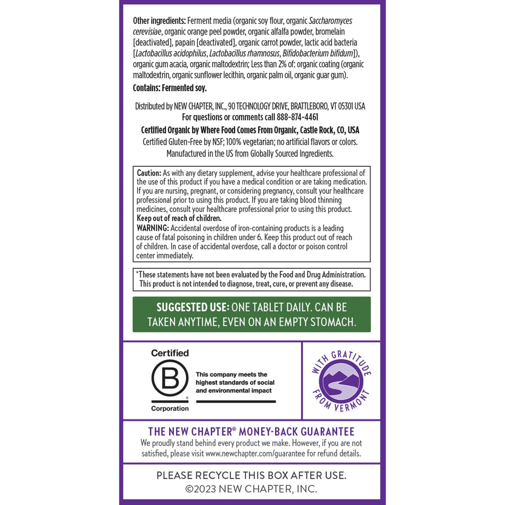 New Chapter Women’s One Daily Multivitamin – Gentle, Fermented Nutrition for Immune Support & Hair Health
