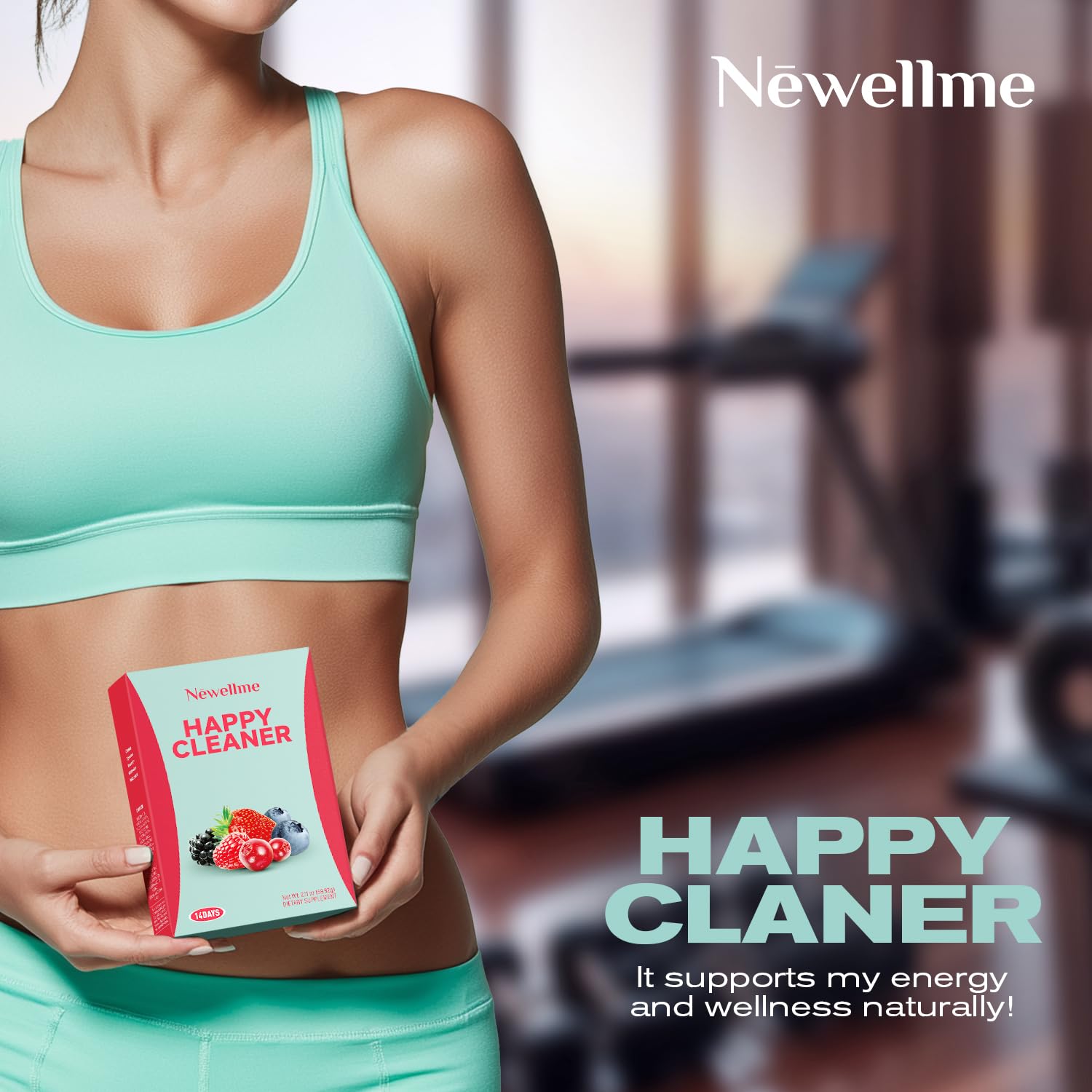 NEWELLME Happy Cleaner Berry Super Greens & Multivitamin Powder – 90+ Superfoods, 14 Pack