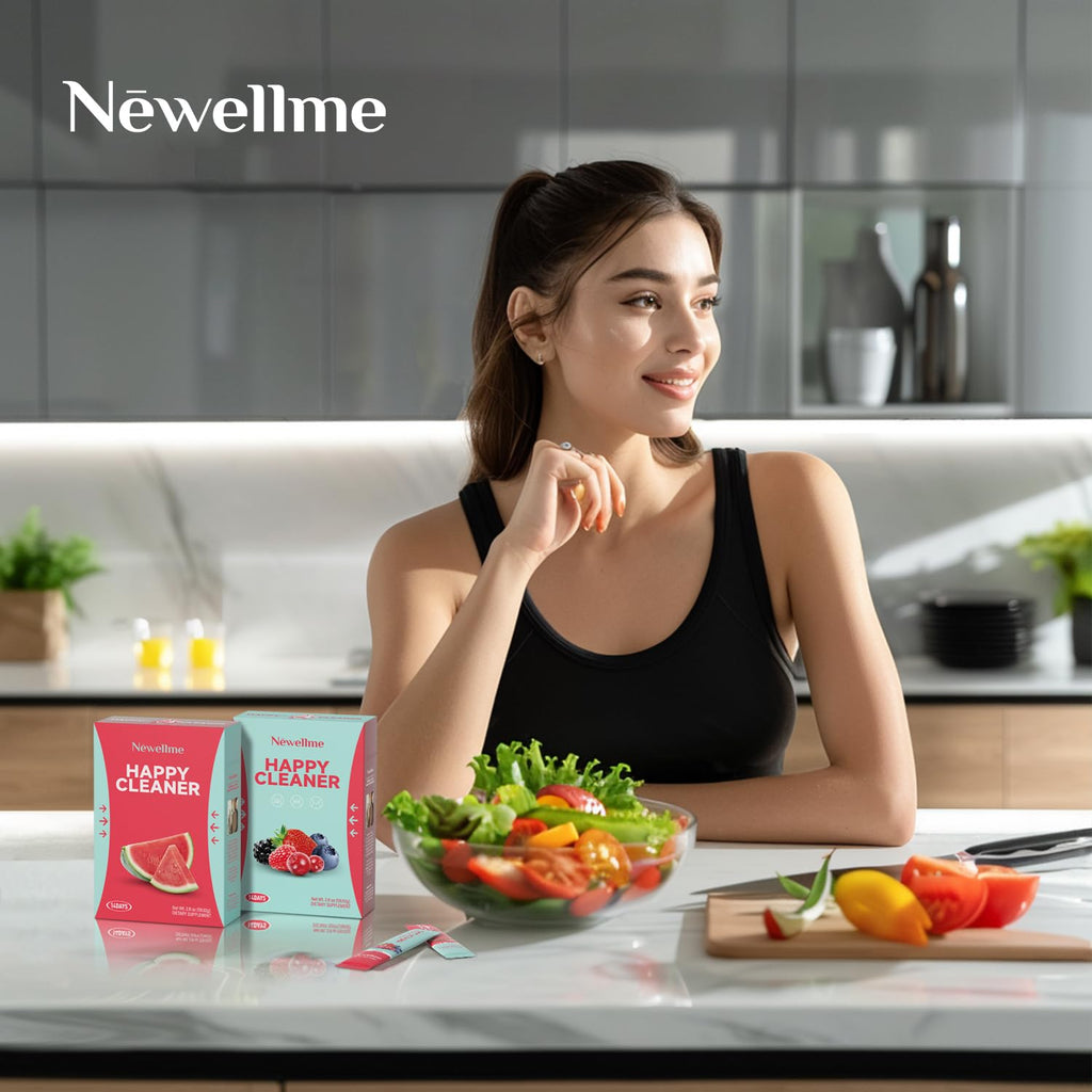 NEWELLME Happy Cleaner Super Greens Powder – Watermelon & Berry Variety Pack, 28 Packets
