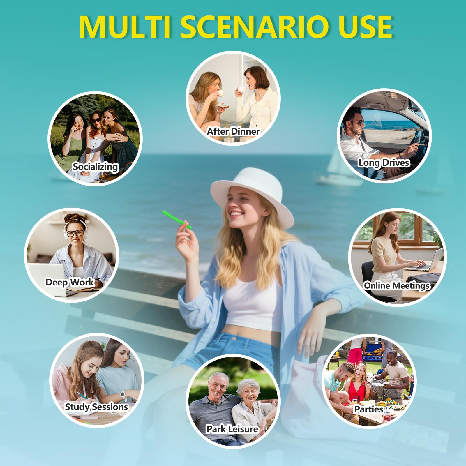 NEWUPGRADED Chewable Essential Oil Breath Stick – 9 Refills, Long-Lasting Freshness, BPA-Free