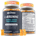 Nextdia Sugar Free L-Arginine Nitric Oxide Gummies 1300mg – Vegan, L-Citrulline, Beet Root, B3 | 60 Counts
