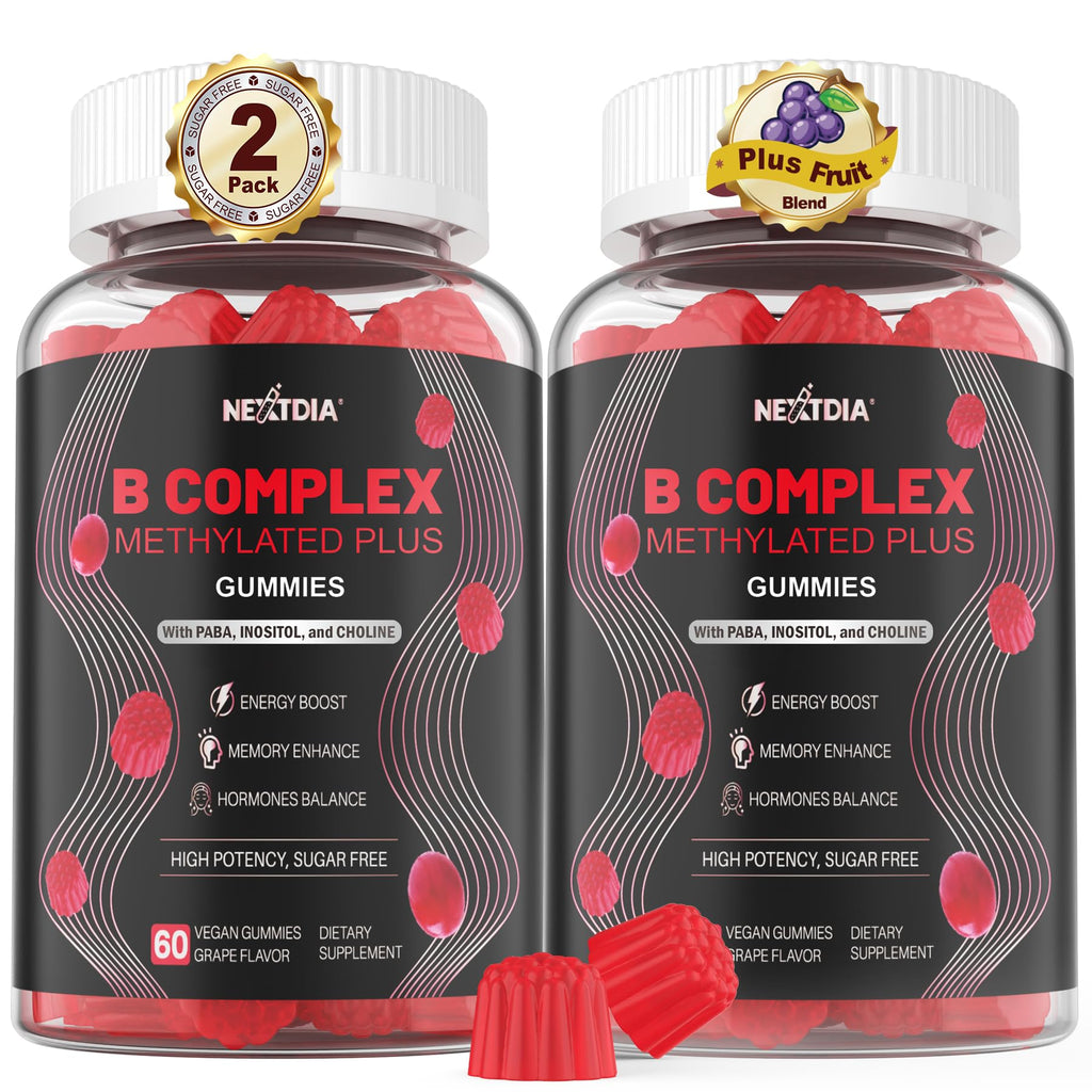 Nextdia Brain & Mood Support Gummies – Vegan B-Complex (120 Ct)