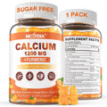 Nextdia Calcium 1200 mg Gummies with Vitamin D3 – Turmeric, K2, B12 | Sugar-Free & Vegan (60 Count)