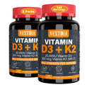 Nextdia Vitamin D3 20,000 IU + K2 MK-7 200 mcg | Strong Bones & Immunity (Pack of 2)