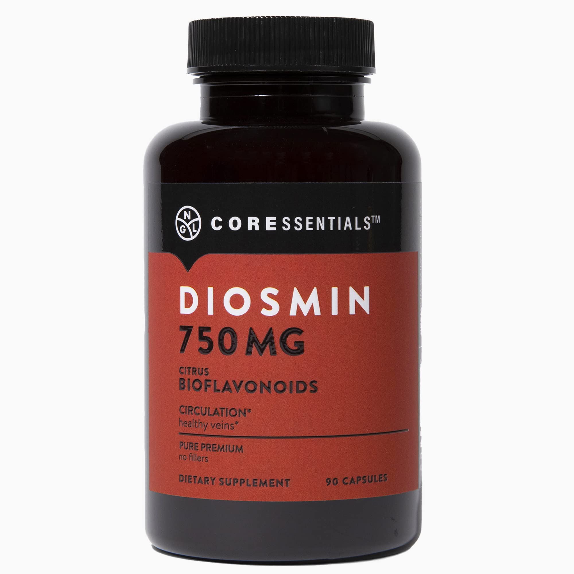 NGL Pure Diosmin 750 mg – Citrus Bioflavonoids for Blood Circulation & Leg Vein Health | 90 Capsules