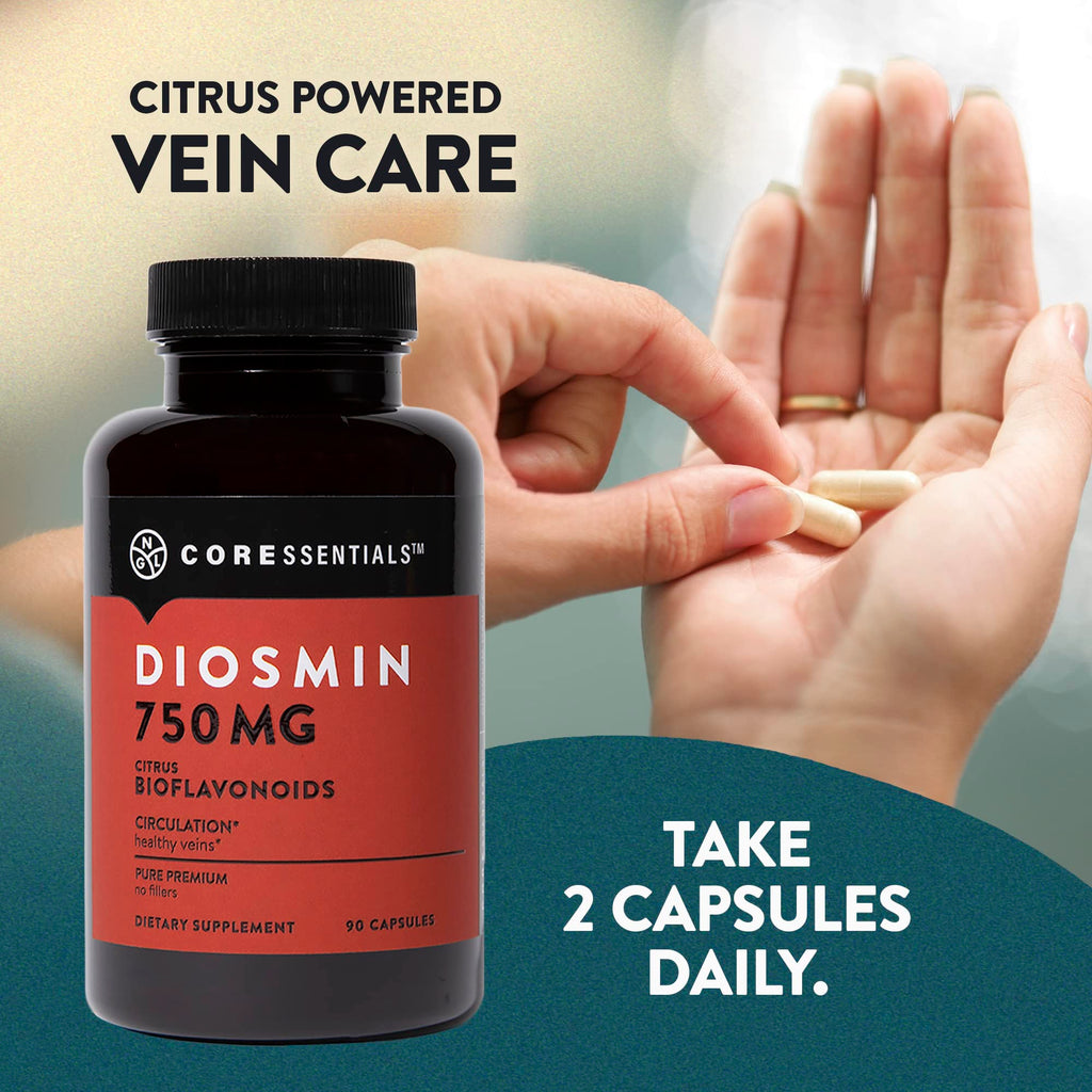 NGL Pure Diosmin 750 mg – Citrus Bioflavonoids for Blood Circulation & Leg Vein Health | 90 Capsules