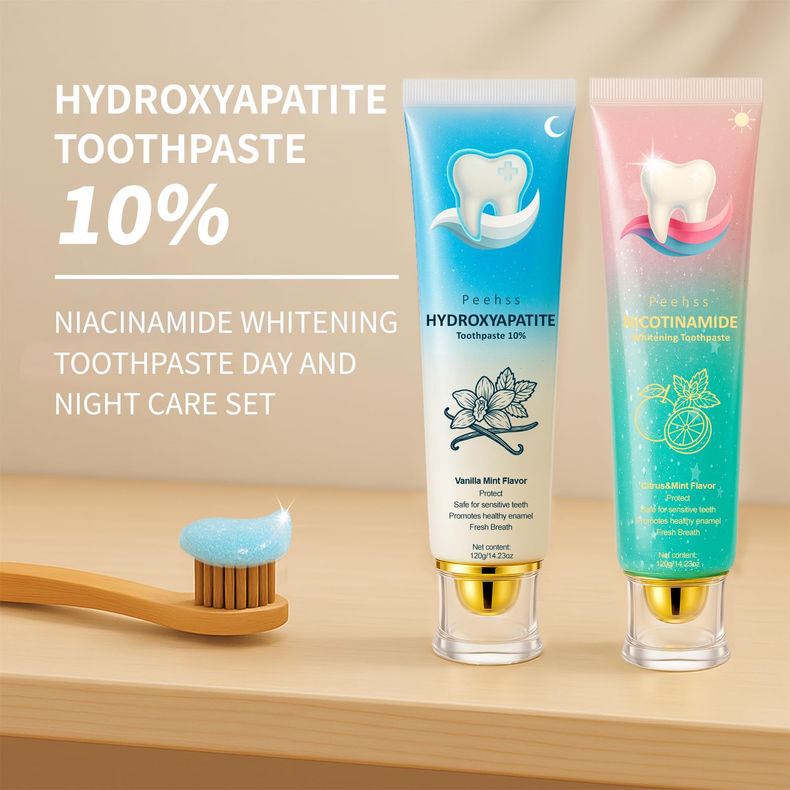 Hydroxyapatite 10% Toothpaste with Niacinamide – Enamel Repair & Gum Care (Fluoride-Free)