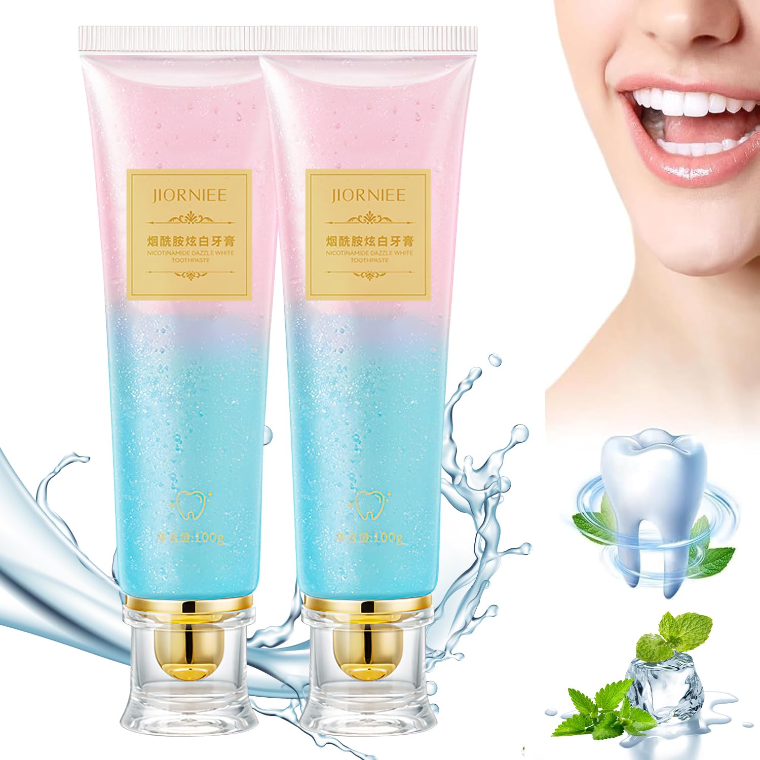 2PCS Niacinamide Toothpaste – Whitening, Enamel Repair & Fresh Breath