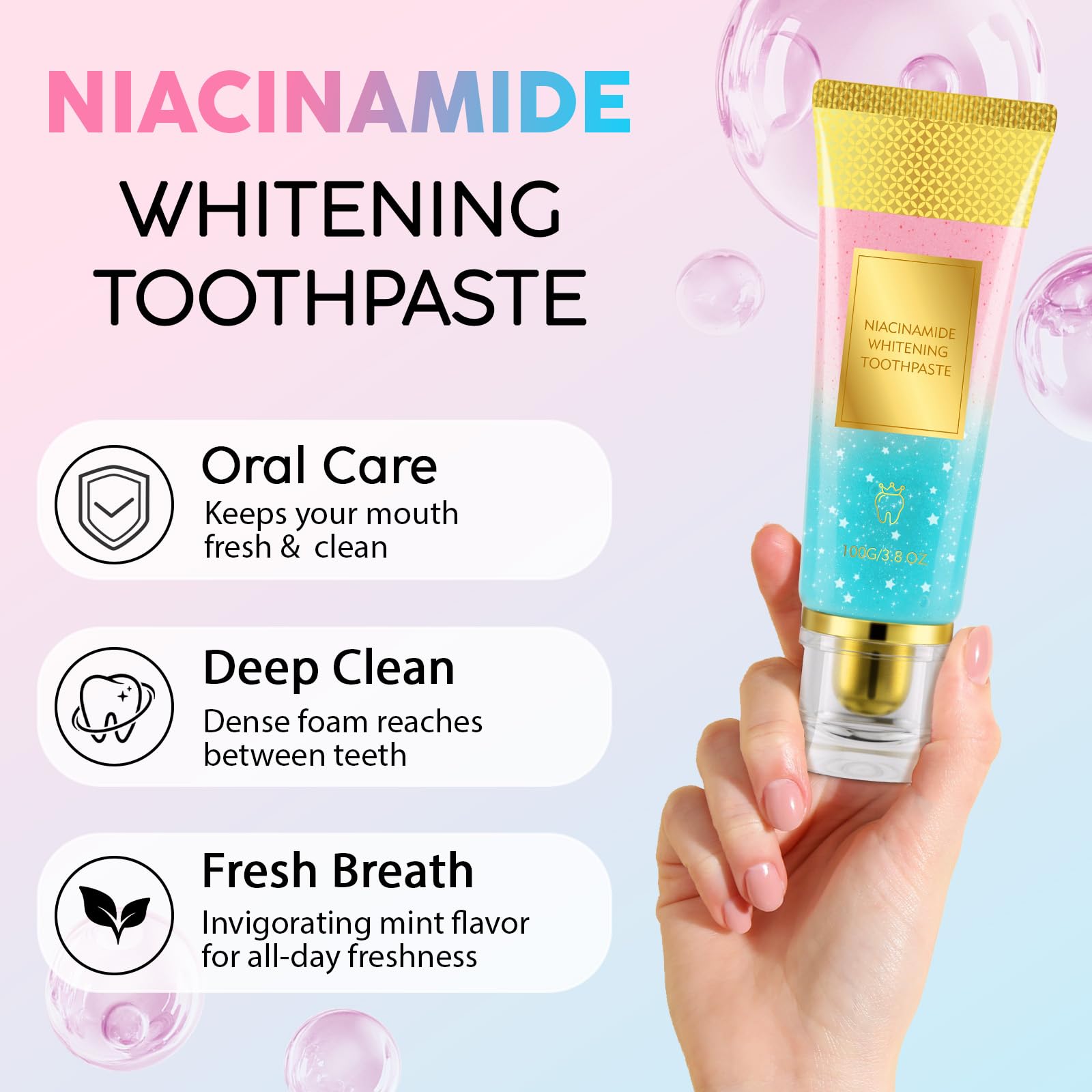 Niacinamide Whitening Toothpaste – Enamel Repair & Fresh Breath (1 Pack)