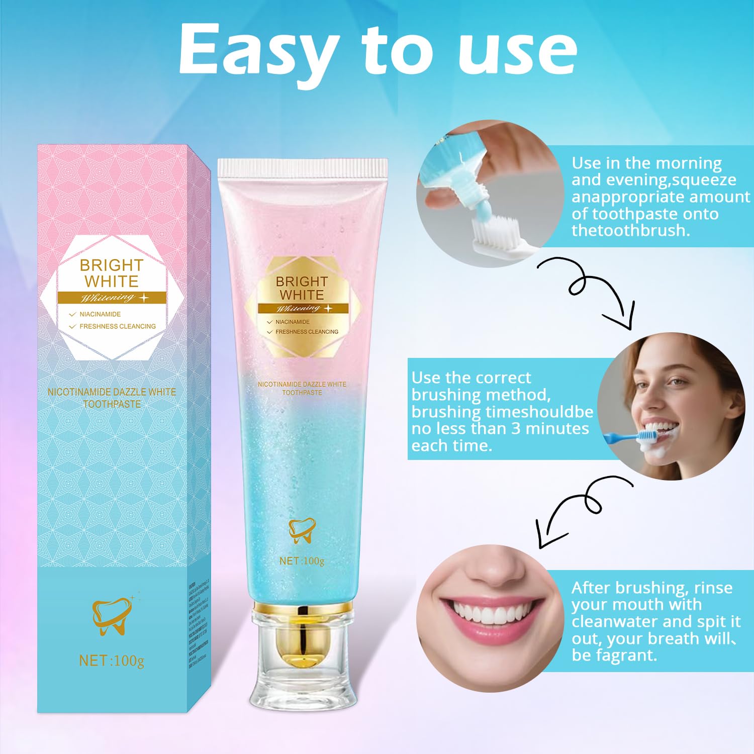 Niacinamide Whitening Toothpaste – 3 Pack Mint | YanxiananYagao