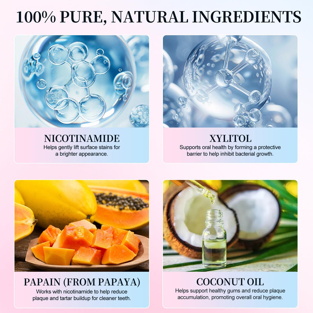 Niacinamide Whitening Toothpaste, Nicotinamide White Toothpaste, Gentle Care Deep Stain Removal, Improves Gum Health, Protects Tooth Enamel, Fresh Breath