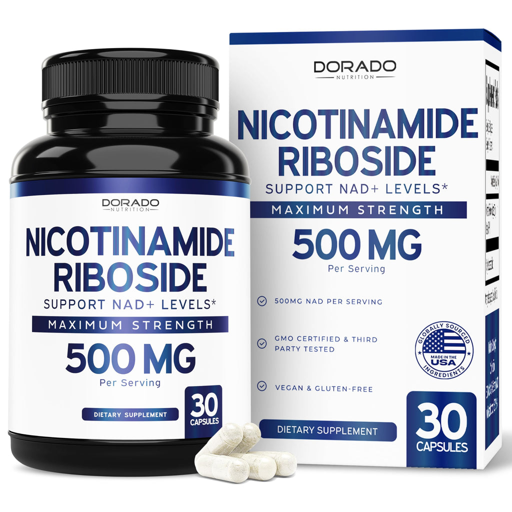 Nicotinamide Riboside 500mg (30 Count) NAD+ Booster – NR Supplement (USA Made)