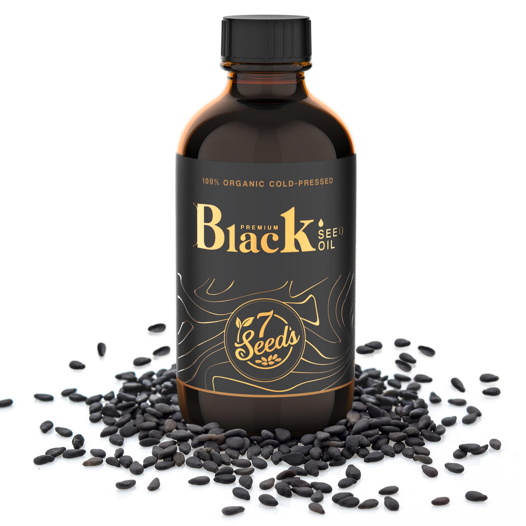 7 Seeds Cold Pressed Black Seed Oil - 240 ml Cold Pressed Nigella Sativa Liquid for Immune Support, Inflamation Support, Digestion, Hair & Skin (8 Fl Oz)