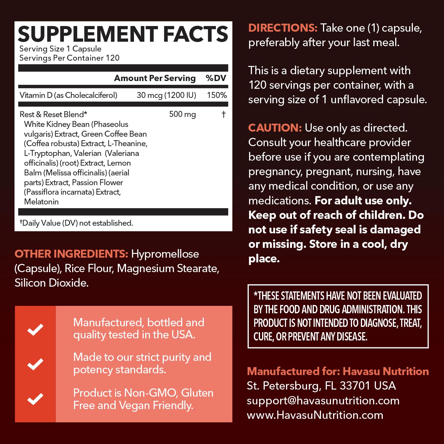 Night Time Fat Burner Metabolism Booster — Appetite Suppressant, 120 Pills