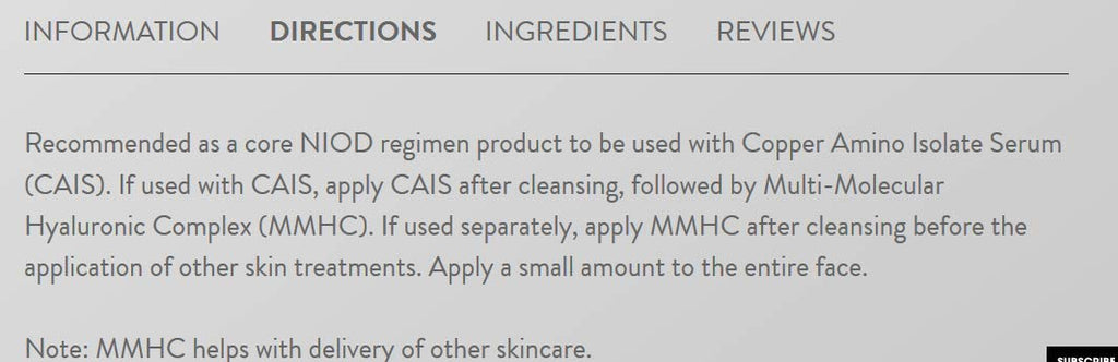 NIOD Multi-Molecular Hyaluronic Complex - 1 Oz