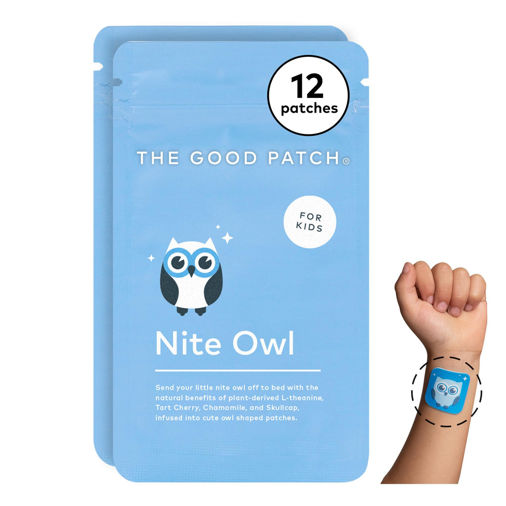 The Good Patch Nite Owl Patch – Natural Sleep Patch for Kids (12 Patches) with Tart Cherry, Chamomile & Skullcap