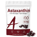 Nitidissima Astaxanthin 12mg – Organic Antioxidant for Skin, Eyes, Joints | 120 Softgels