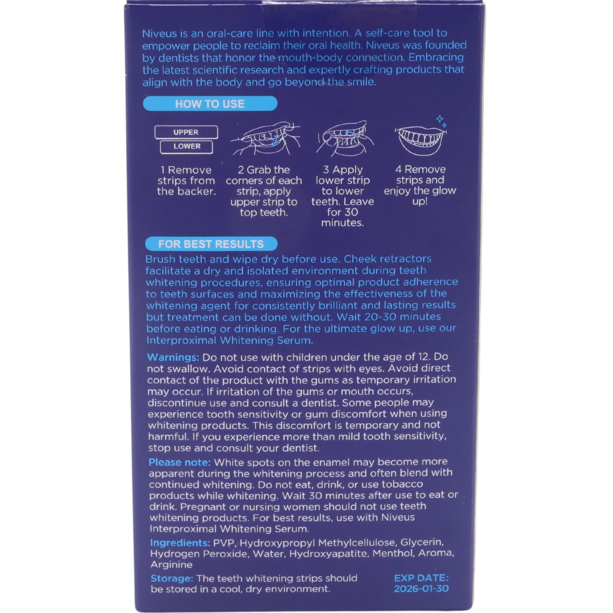 Niveus Teeth Whitening Strips – Sensitive Whitening Strips, 9% Hydrogen Peroxide with Hydroxyapatite to Reduce Sensitivity and Protect Enamel – 14 Strips Mint (1 Count (Pack of 7))
