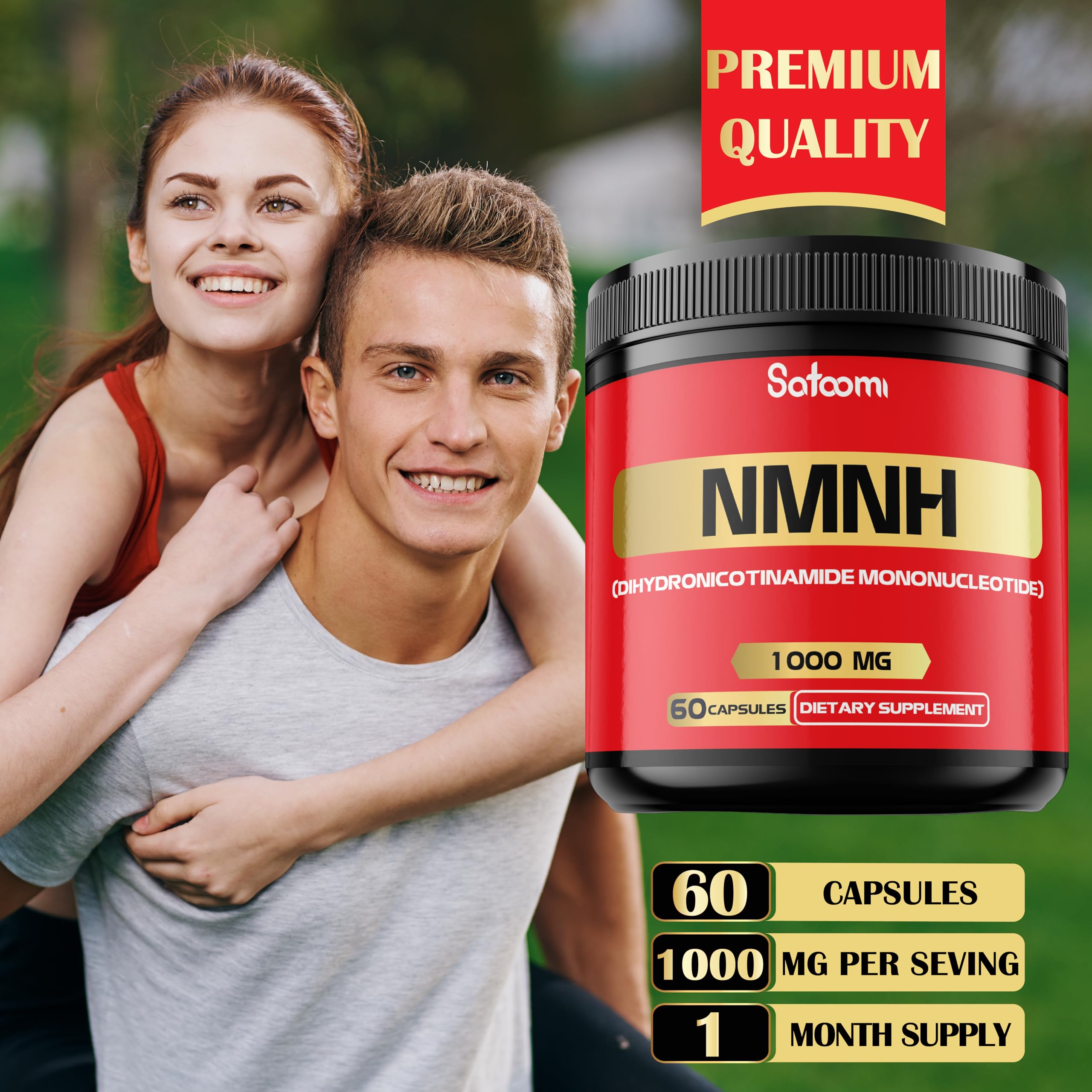 NMNH (Dihydronicotinamide Mononucleotide) – NMN Supplement Alternative – 1000mg per Serving NAD Support – 60 Capsules (30 Days)