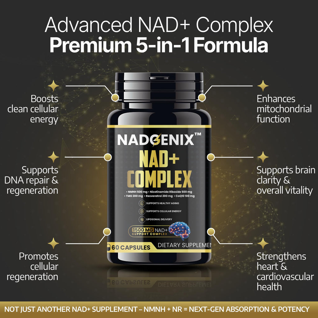 Product Maxx NADGENIX NAD+ Supplement – NMNH 500mg, Liposomal Delivery, 60 Caps