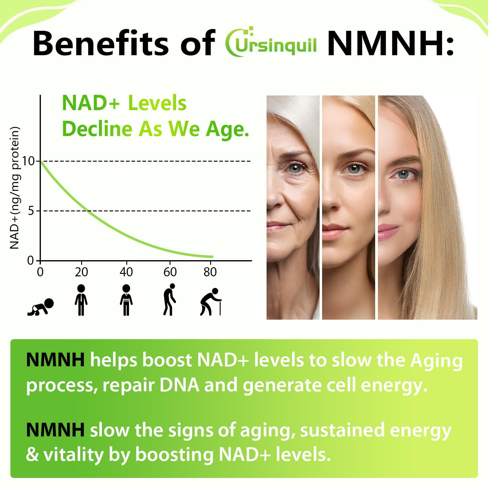 Sublingual NMNH 500mg NAD Supplement – 120 Servings for Anti-Aging, Energy & Immunity