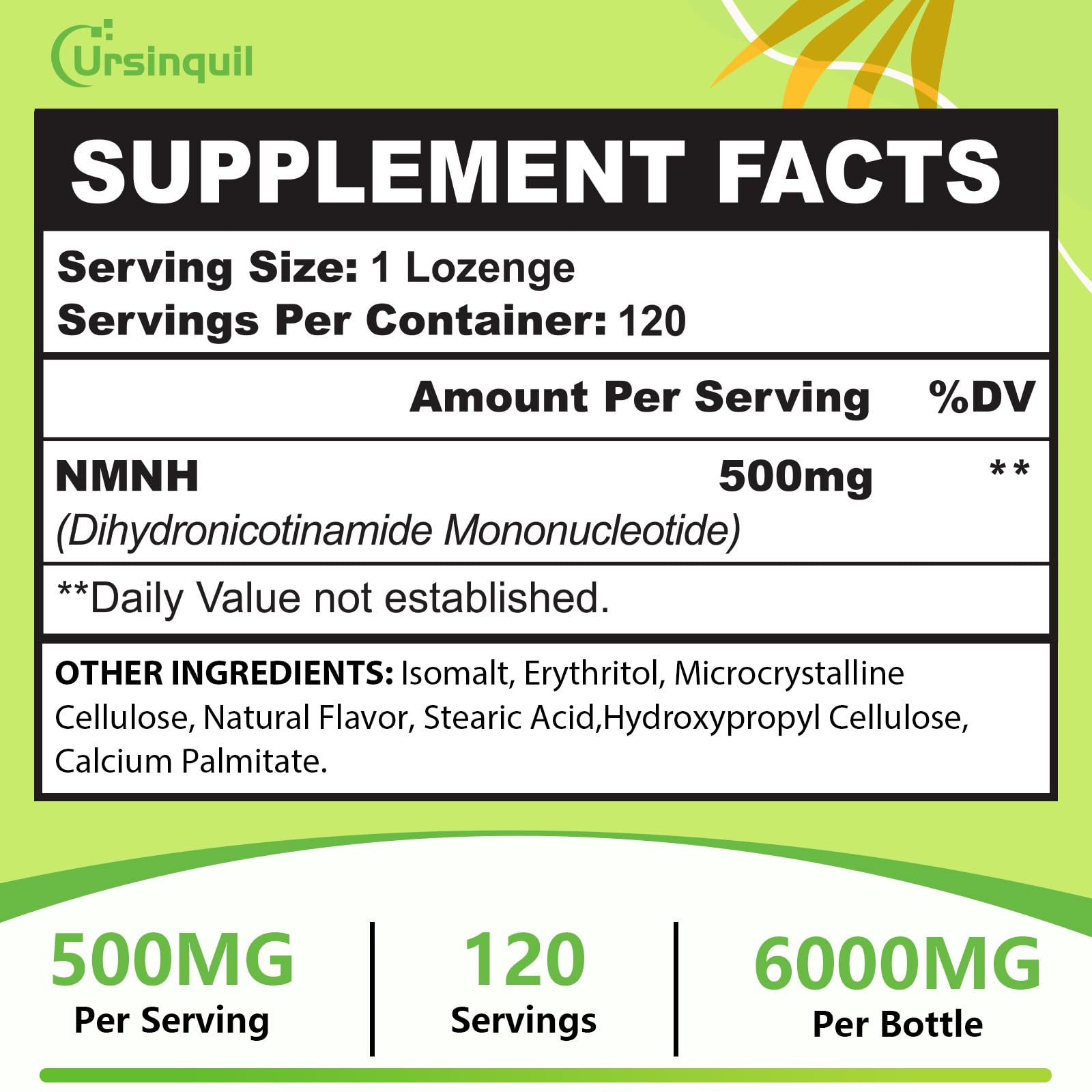 Sublingual NMNH 500mg NAD Supplement – 120 Servings for Anti-Aging, Energy & Immunity