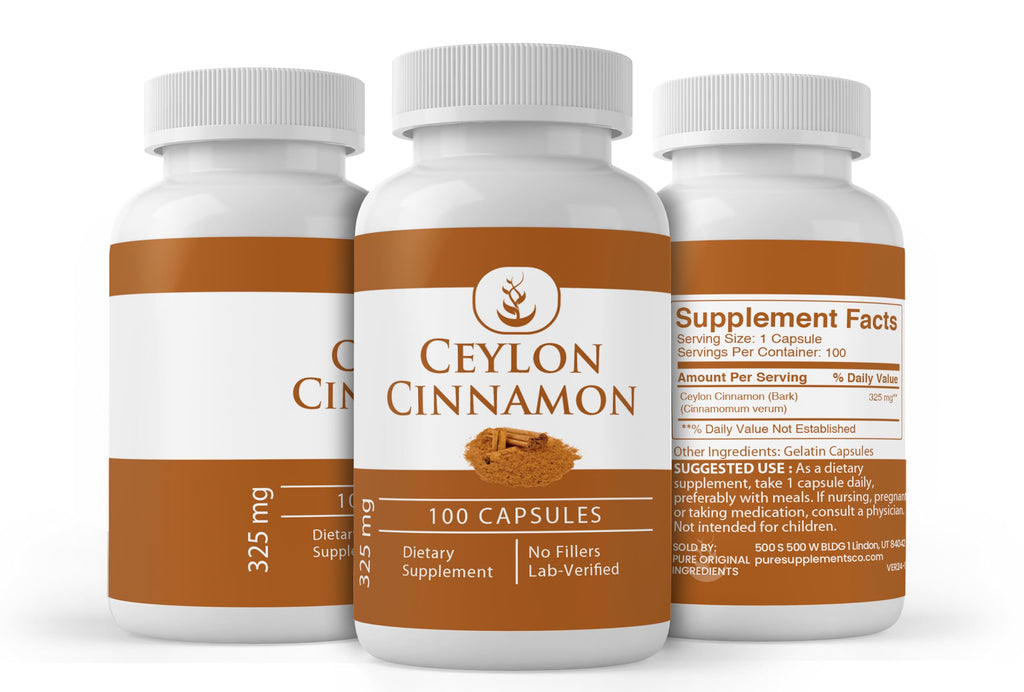 Pure Original Ceylon Cinnamon Capsules – Always Pure, Lab Verified