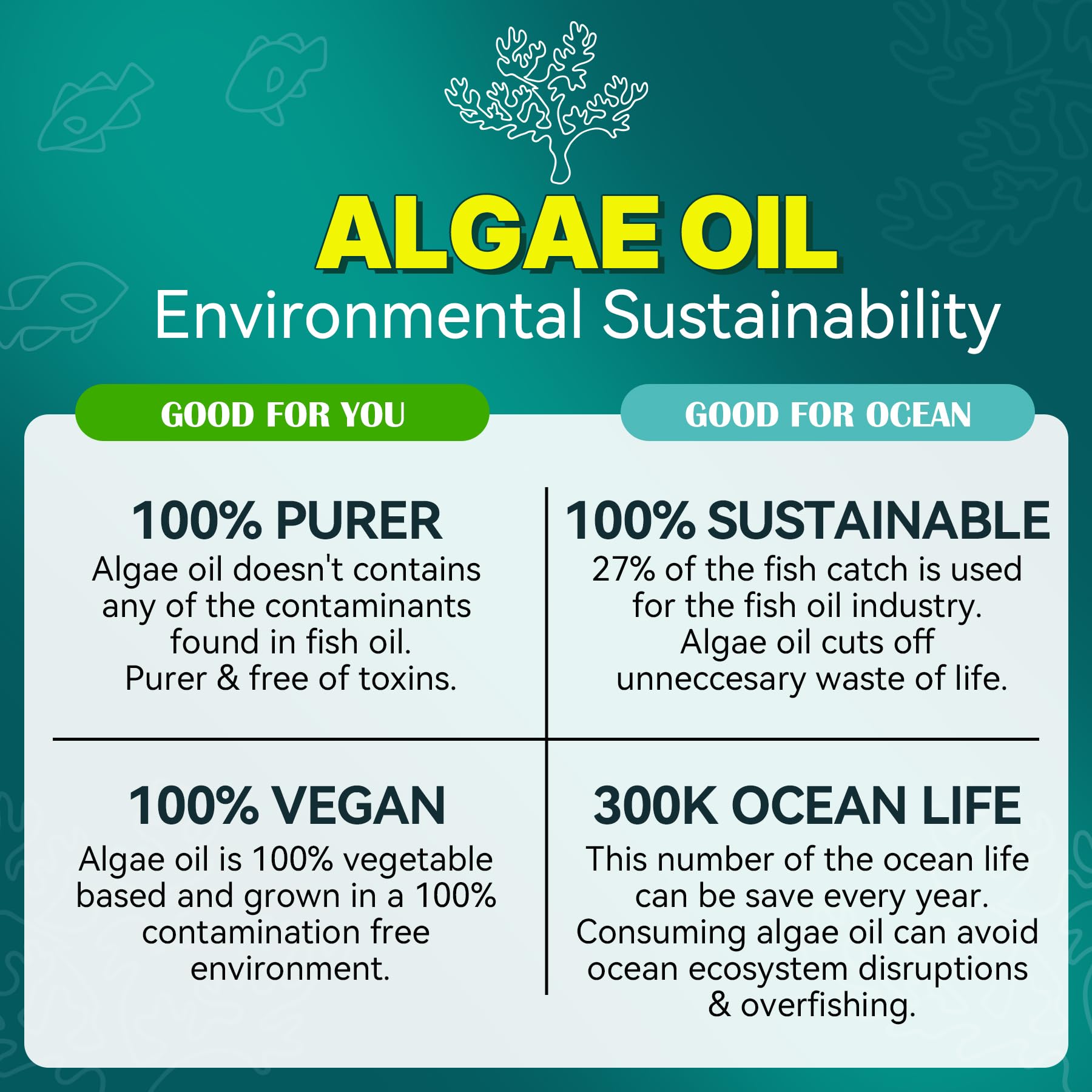 Algae Omega-3 Gummies 1000mg | Vegan DHA 460mg EPA 230mg | 60 Count
