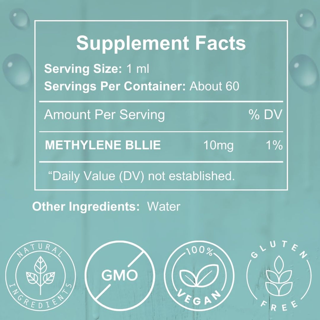 Optimum Upgrade OU Methylene Blue 1% | USP-Grade | Third-Party Tested Brain Health Dietary Supplement | 50ml Glass Dropper Bottle | No Formaldehyde (2 Oz)