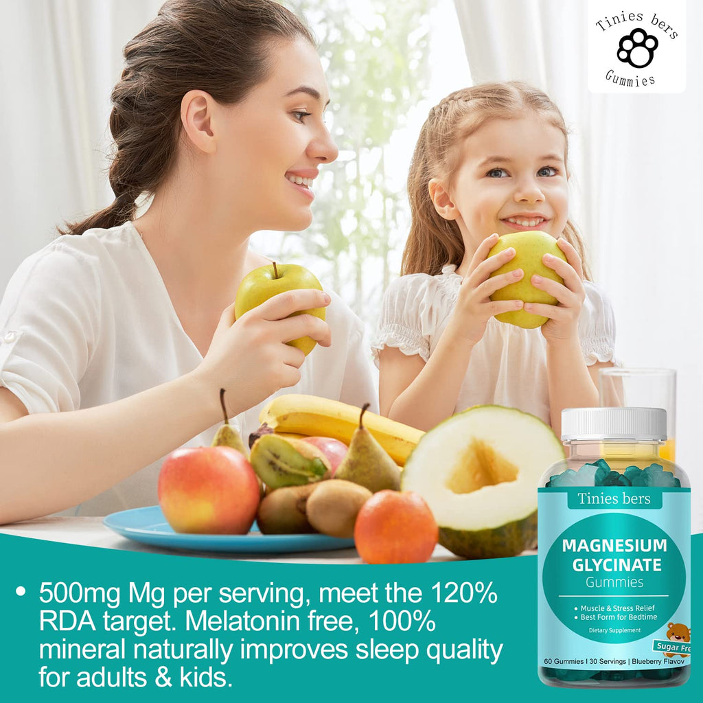 Magnesium Glycinate Gummies 500mg – Sugar Free, Vegan, 120-Count