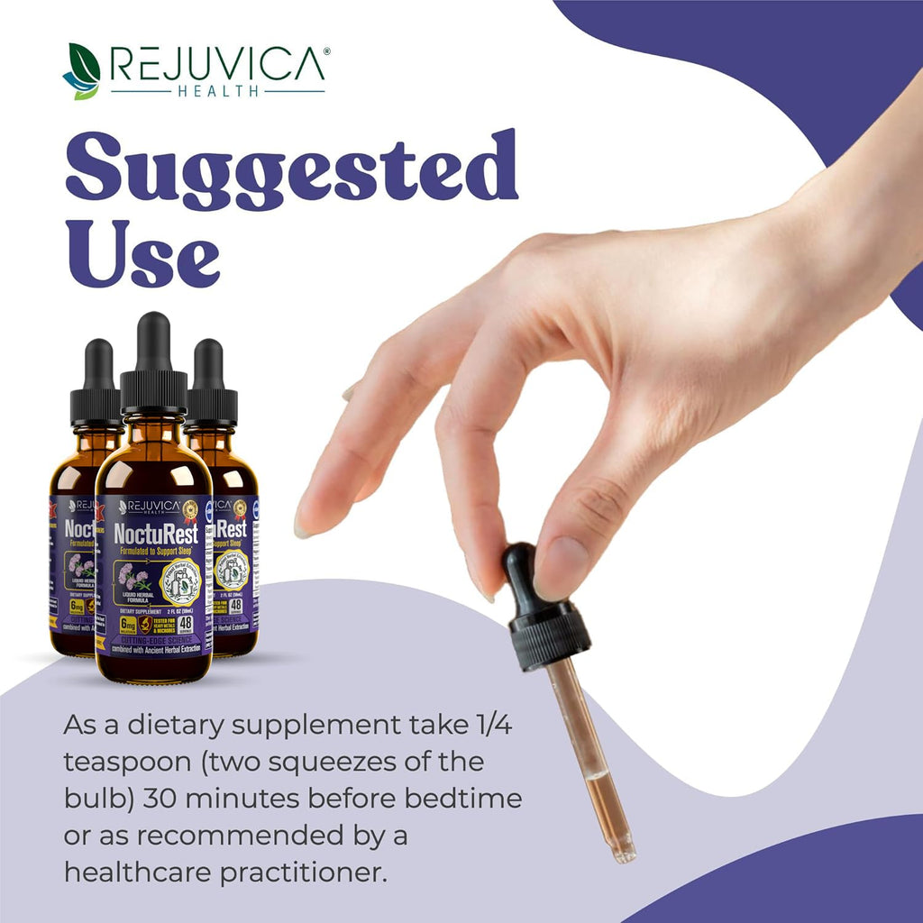 NoctuRest Natural Sleep-Aid | Liquid Formula with Melatonin, Valerian, Magnesium & L-Theanine