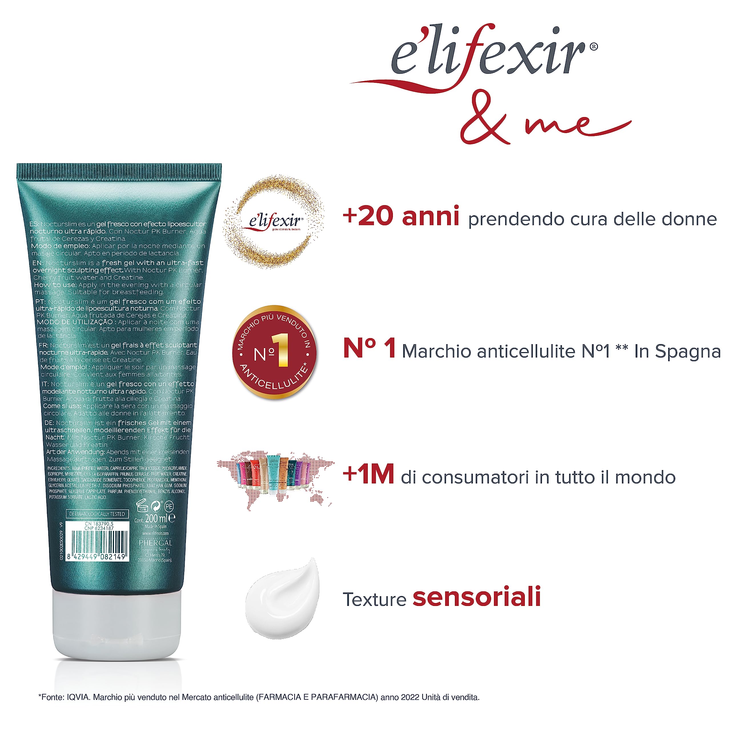 E'LIFEXIR Nocturslim Intensive Gel Night Liposculptor, 200 ml – Fast Fat Burning