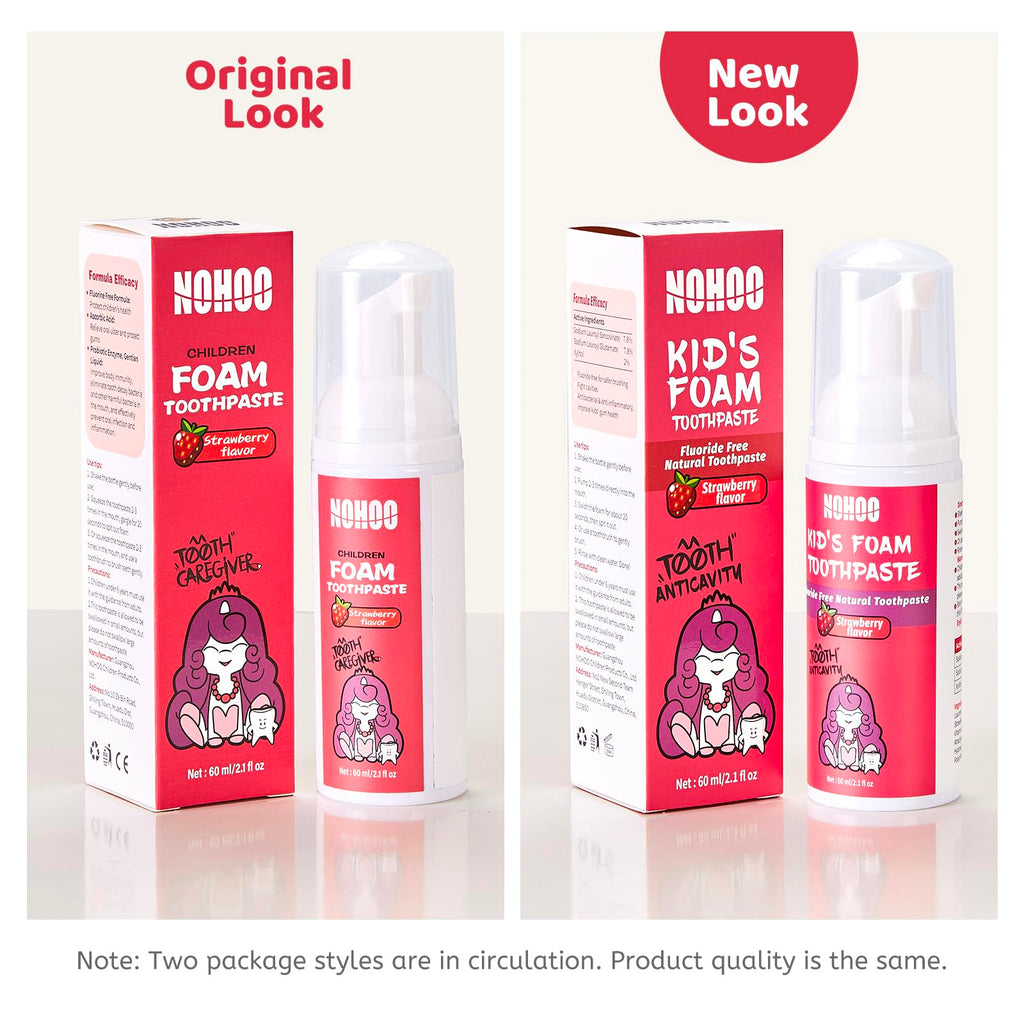 NOHOO Fluoride-Free Foam Toothpaste for Kids - Fruit Flavour