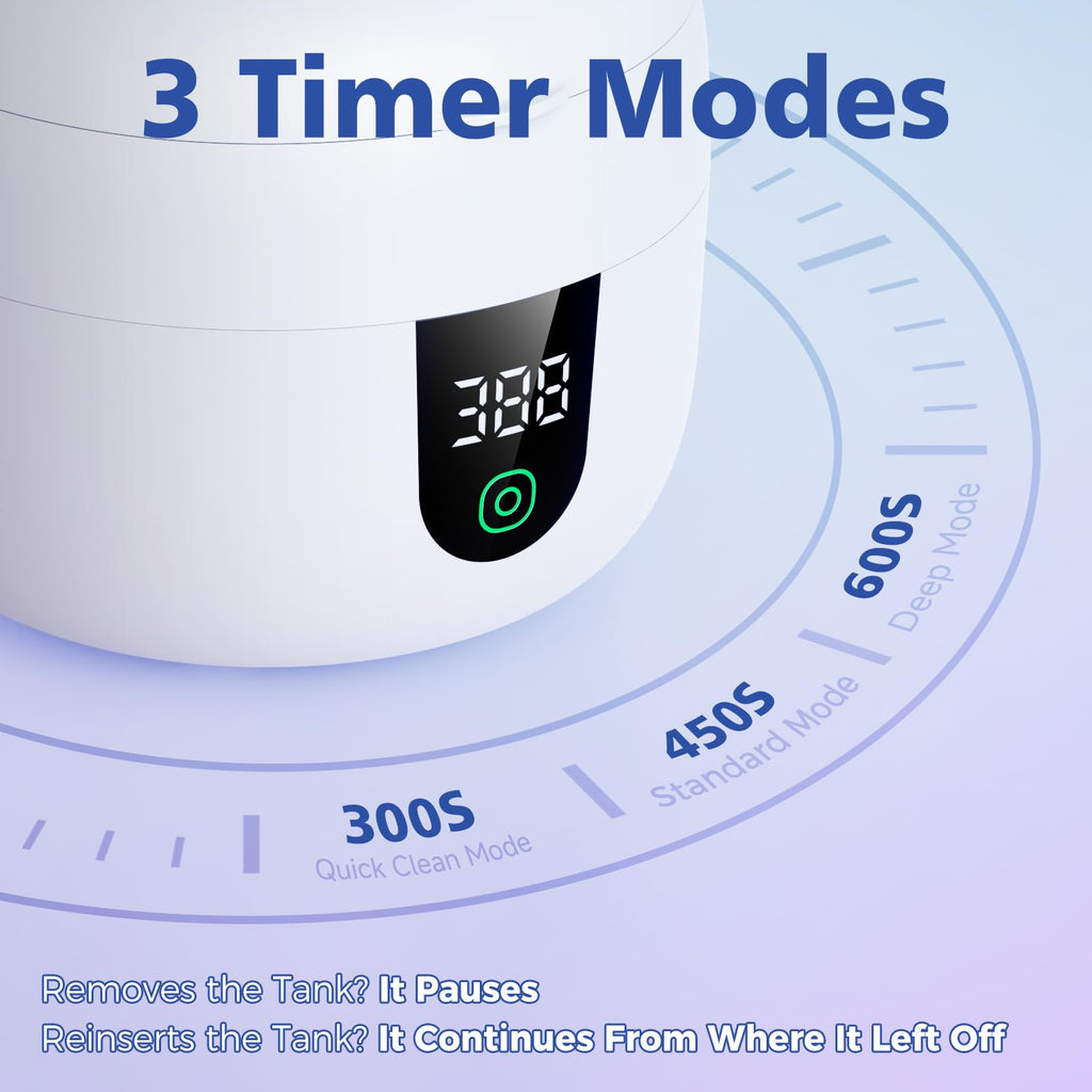 Waterproof Ultrasonic Retainer Cleaner – 45kHz, 180ml Tank, Digital Timer