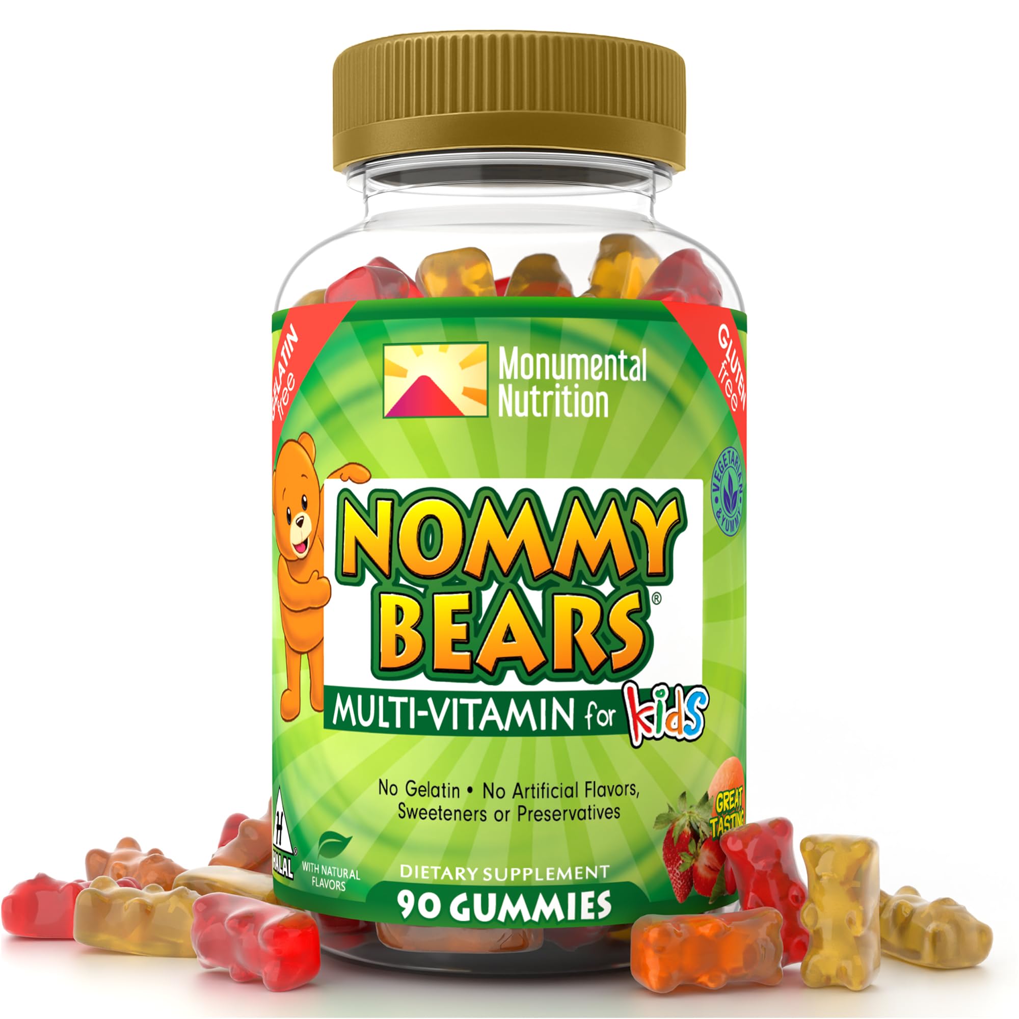 Nommy Bears Multivitamin Gummies - Gelatin-Free, Gluten-Free, Vegetarian
