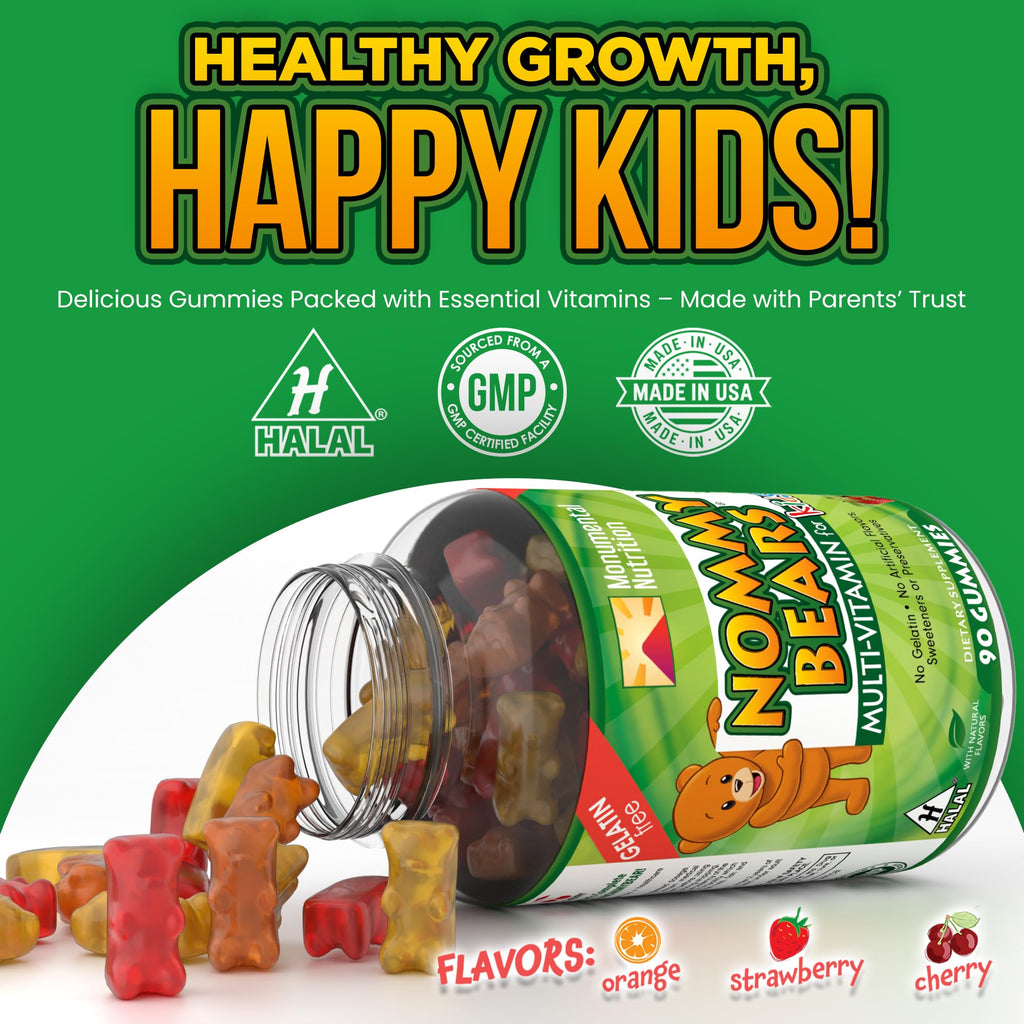 Nommy Bears Multivitamin Gummies - Gelatin-Free, Gluten-Free, Vegetarian