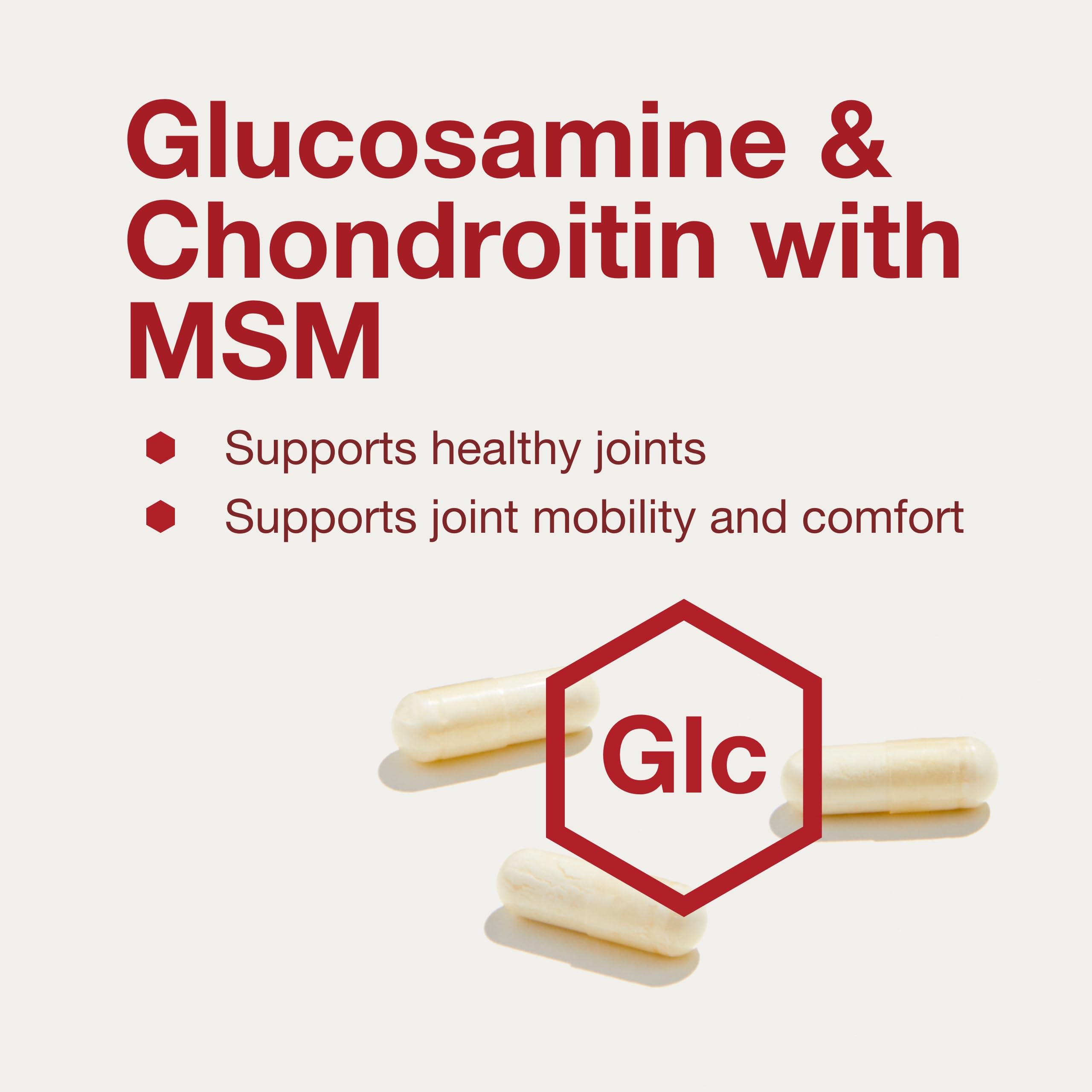 Protocol Glucosamine & Chondroitin with MSM - Joint Support (180 Veg Caps) - Non-GMO & Dairy Free