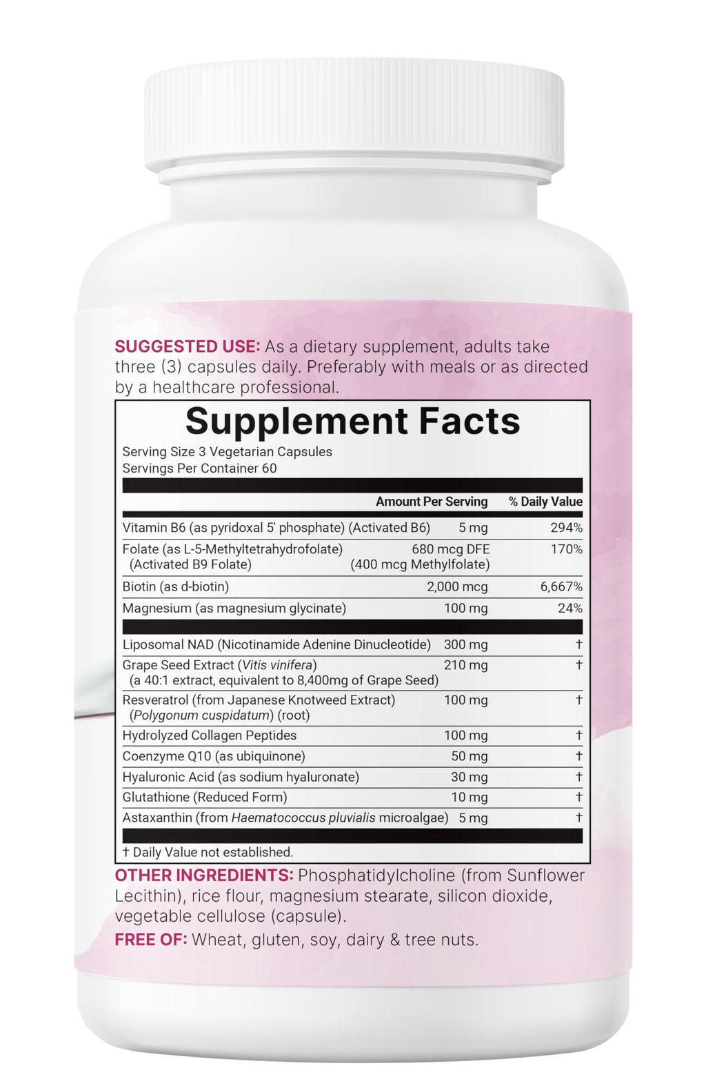 Pure Liposomal NAD+ for Women – 9,000mg, 180 Veggie Capsules | 12-in-1 Anti-Aging & Energy