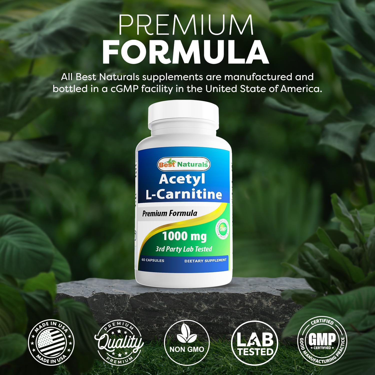 Best Naturals Acetyl L-Carnitine 1000 mg – 60 Capsules (Pack of 3)