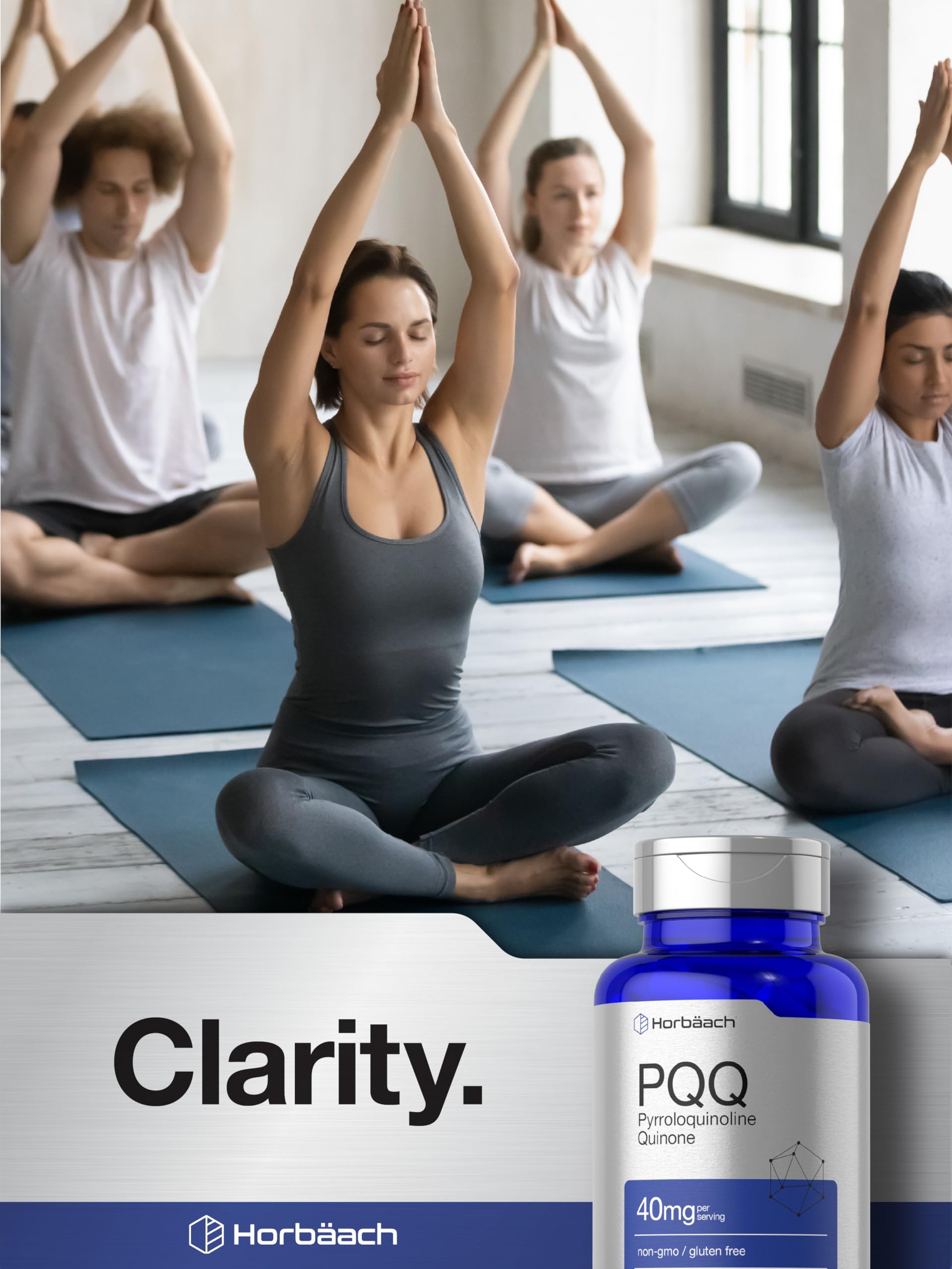 Horbäach PQQ Supplement 40 mg – 120 Capsules | Non-GMO & Gluten Free | Pyrroloquinoline Quinone Disodium Salt