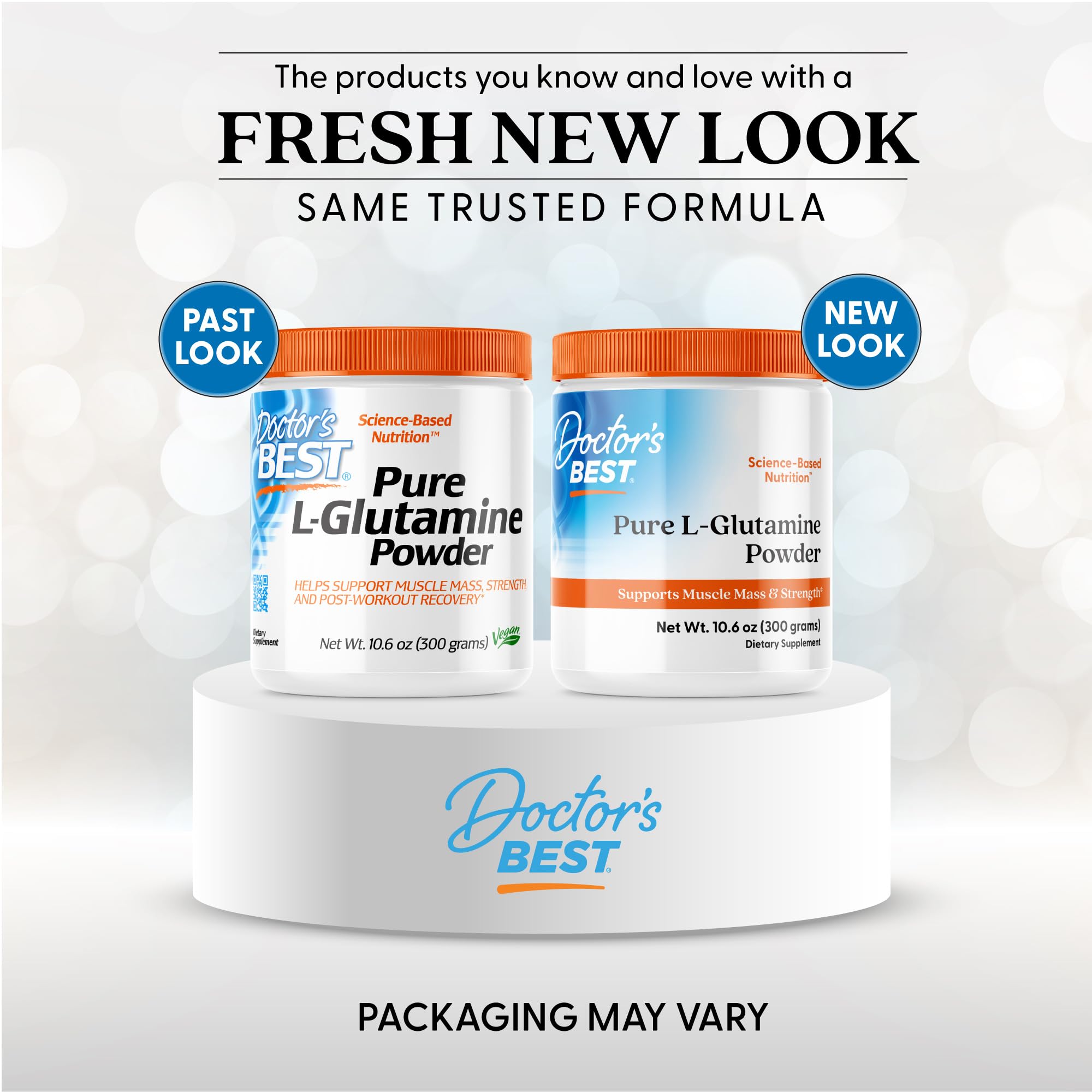 Doctors Best Pure L-Glutamine Powder – Supports Muscle Mass & Strength | Non-GMO, Gluten Free, Soy Free, Vegan (10.6 oz / 300 g)